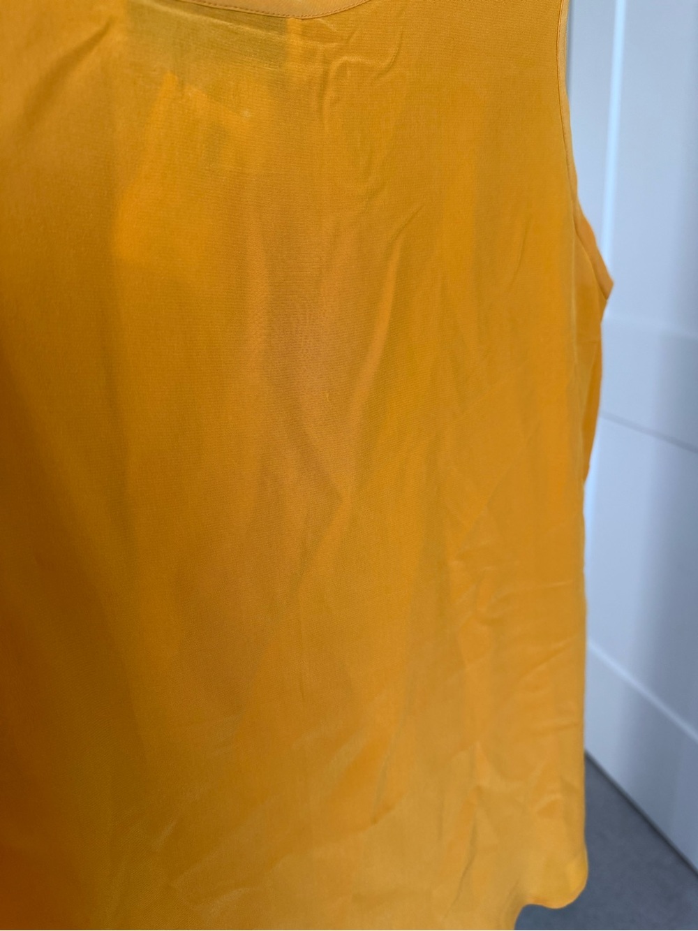 Karen Arnold Vintage Mustard Yellow 100% Silk Tank Top Blouse